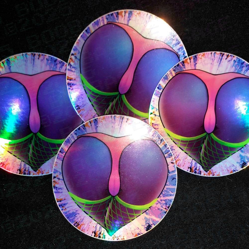 Holofoil Fishnet Peach - Vinyl Sticker