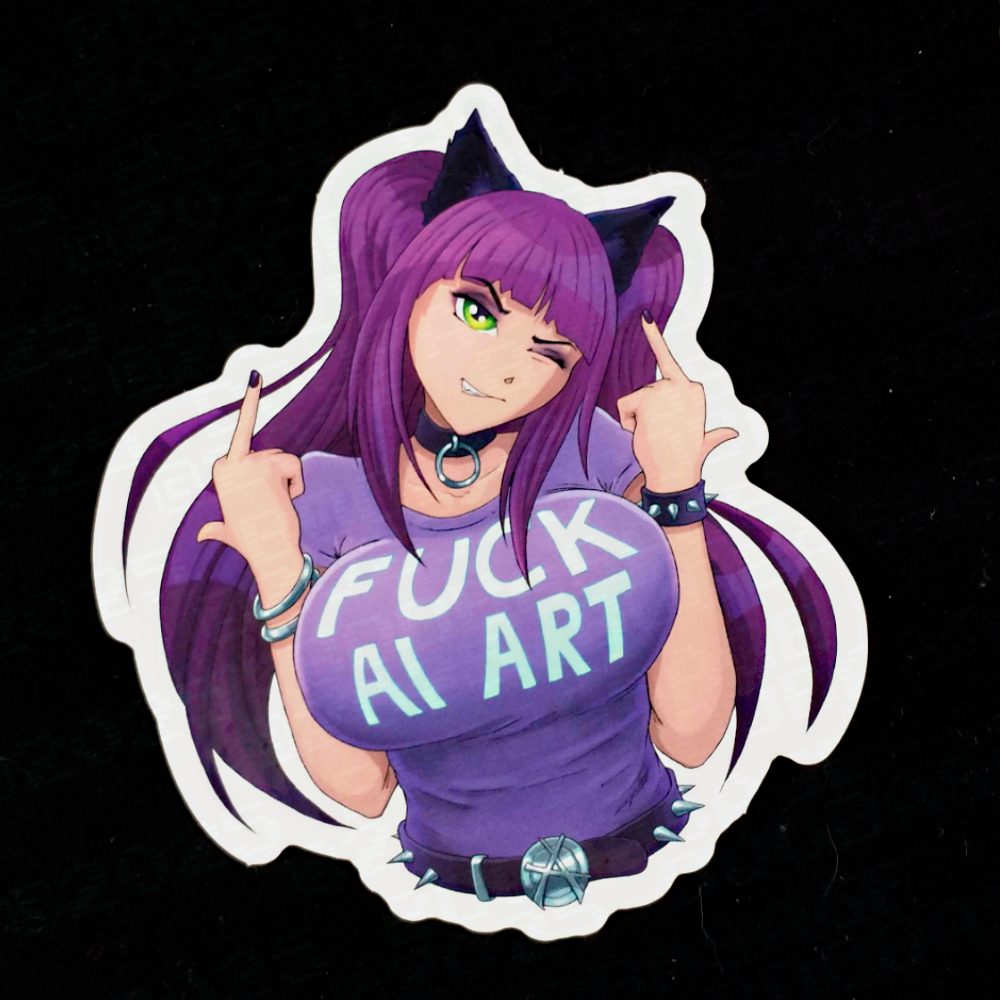 Hivechan "F*ck AI Art" - Vinyl Sticker