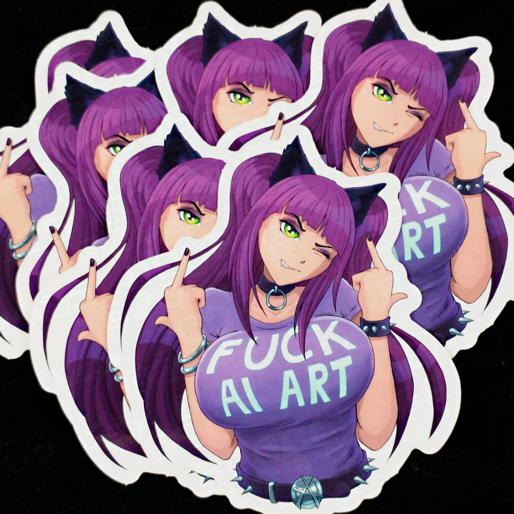 Hivechan "F*ck AI Art" - Vinyl Sticker